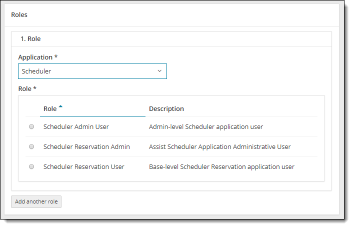 Select Scheduler Reservation roles.